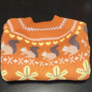 Autumn Sweater w/Squirrel Pattern Sz XL